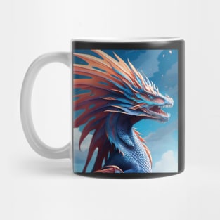 Ferocious Blue and Orange Frilled Dragon Mug